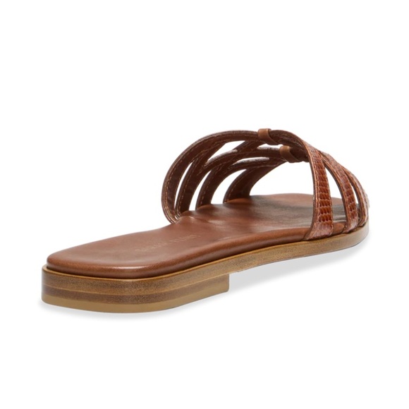 Sarah Flint - Kim Sandal Toffee Brown Embossed Calf Leather Slides, Size 9 - Picture 7 of 10